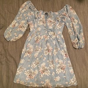 Floral dusty blue dress